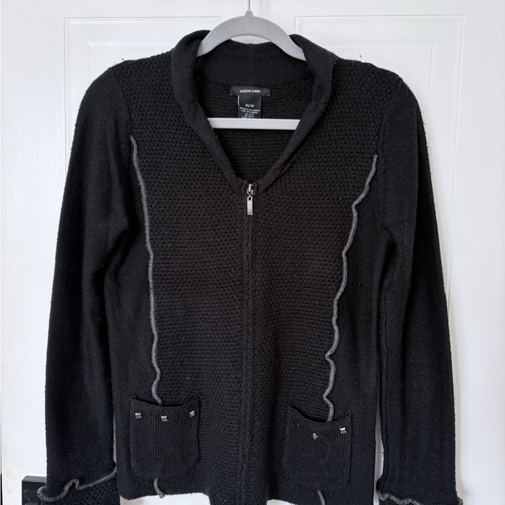 Black Sweater with Gray Accents